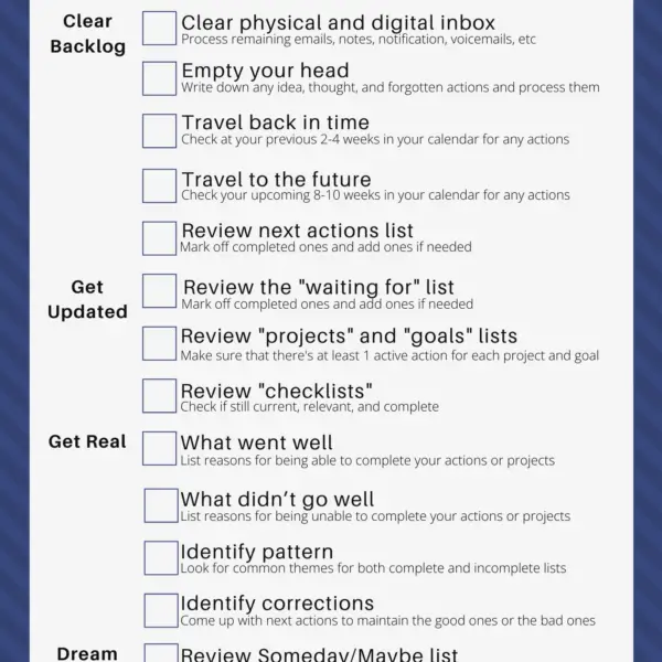 The Weekly Review Checklist: 14 items for a productive life