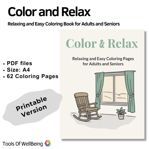 Color and Relax Coloring Book for Adults and Seniors (Printable)