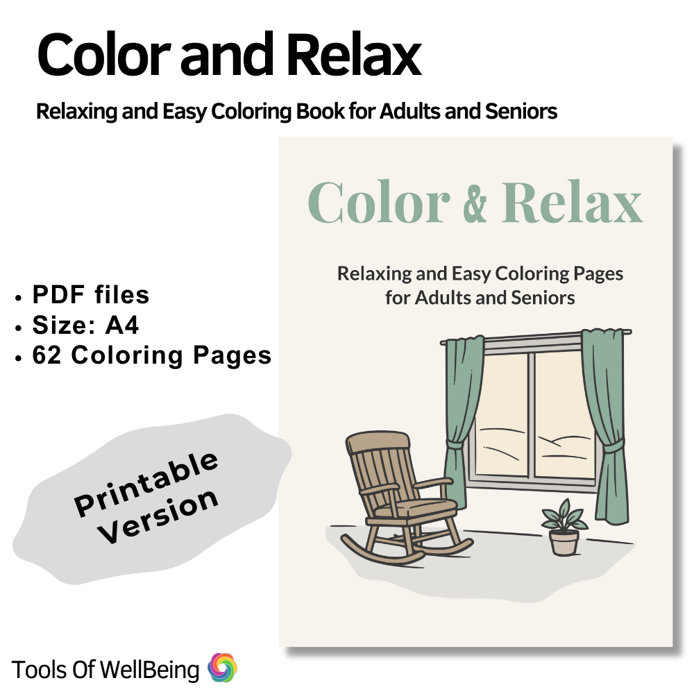 Color and Relax Coloring Book for Adults and Seniors (Printable)