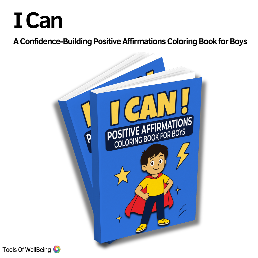 I can positive affirmations coloring book for boys book cover