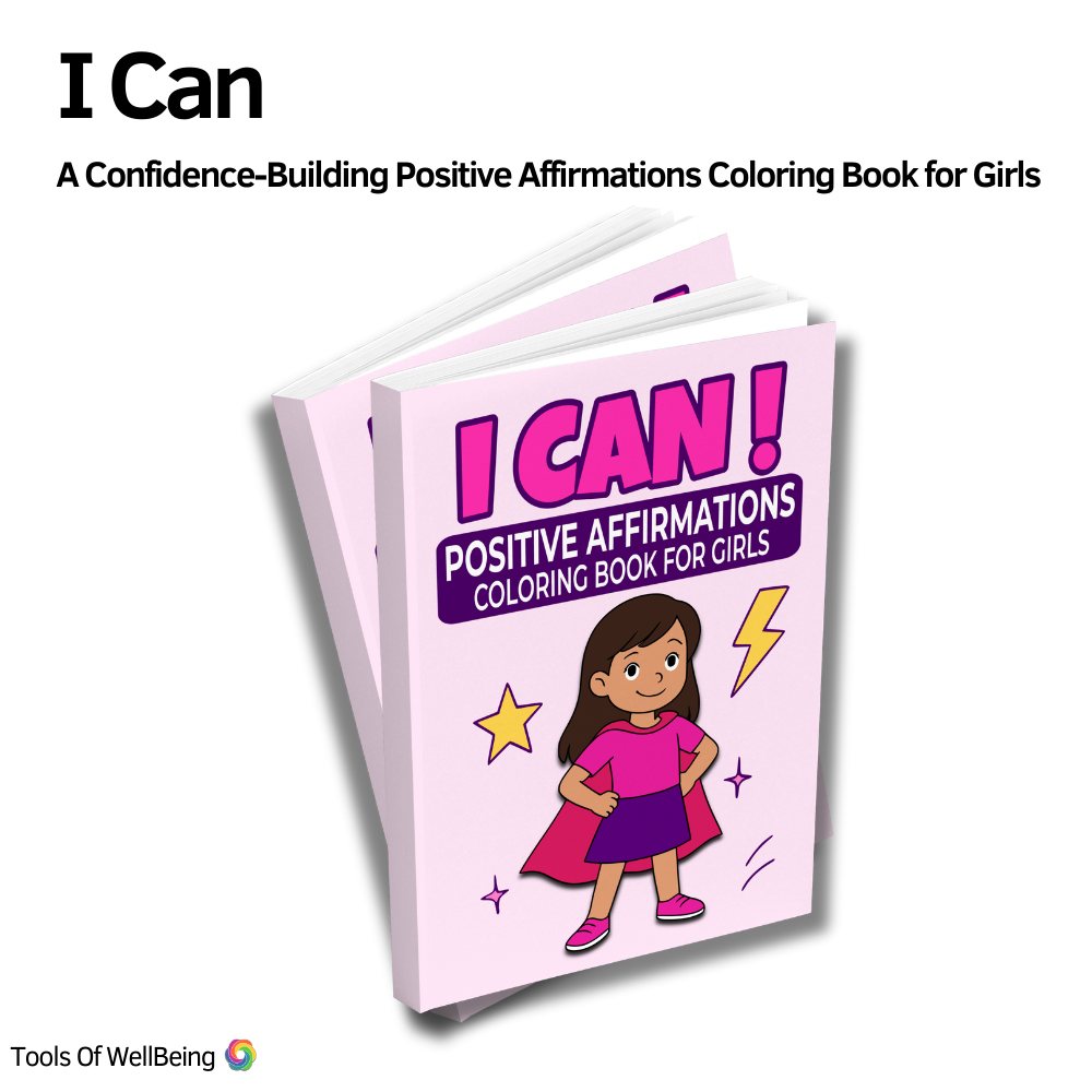 I can positive affirmations coloring book for girls book cover