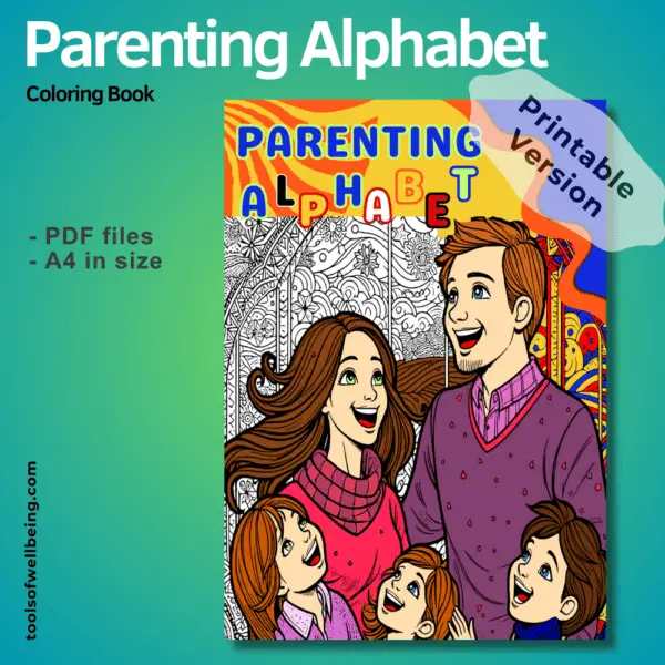 Parenting alphabet coloring book printable version cover