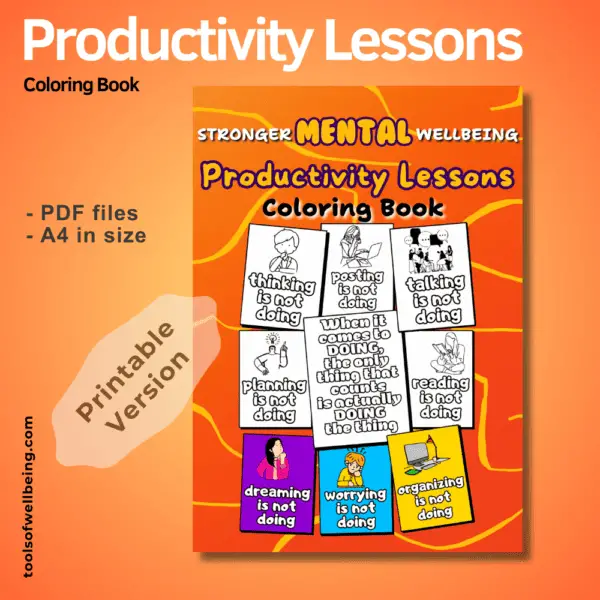 Productivity Lessons Coloring printable book cover
