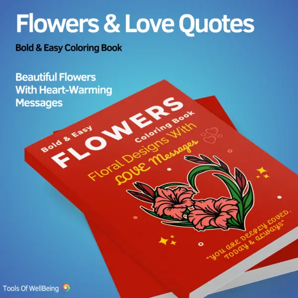 flowers coloring book for seniors with love quotes