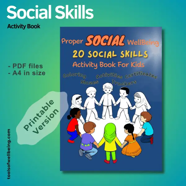 social skills activity book for kids printable book cover